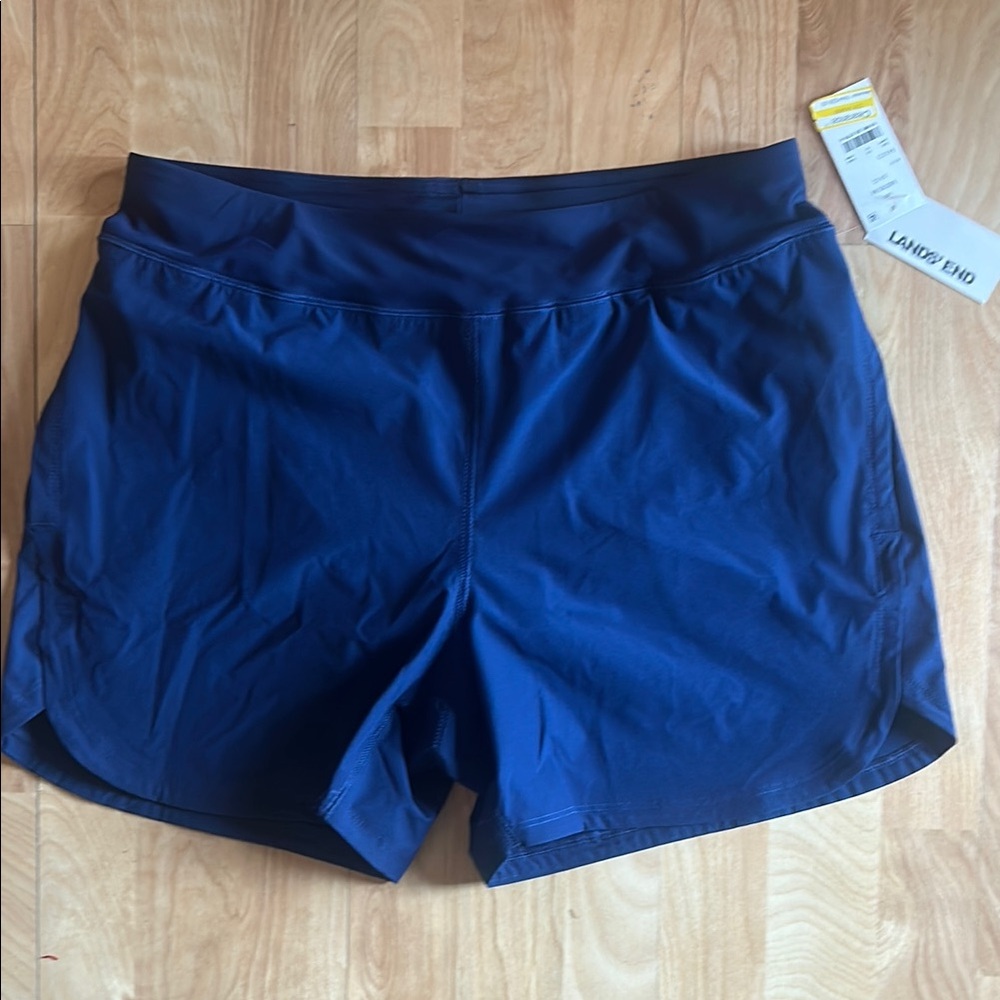 Lands End Women's Swim Shorts Swimwear UPF50 Quick Dry Med 10-12 Navy Blue NEW